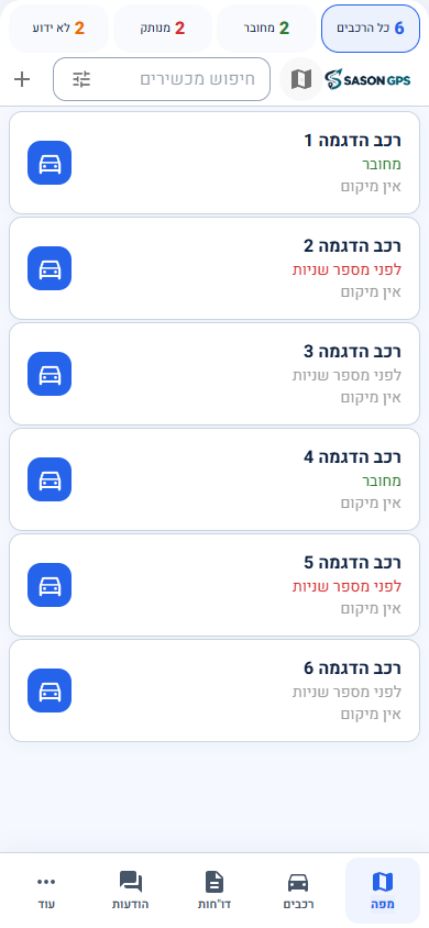 מסך הרכבים בתצוגת טלפון עם מסגרת iPhone
